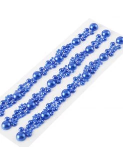 HIER_5150 Royal Blue Self Adhesive Pearl Rhinestone Stickers, DIY Craft Peel & Stick Gem Stickers