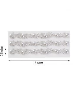 HIER_5150 Silver Self Adhesive Pearl Rhinestone Stickers, DIY Craft Peel & Stick Gem Stickers