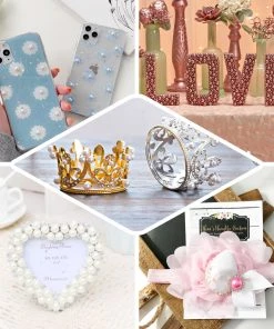 HIER_5150 486 Pcs | Apple Green Self Adhesive Pearl Rhinestone DIY Gem Stickers - Assorted Sizes