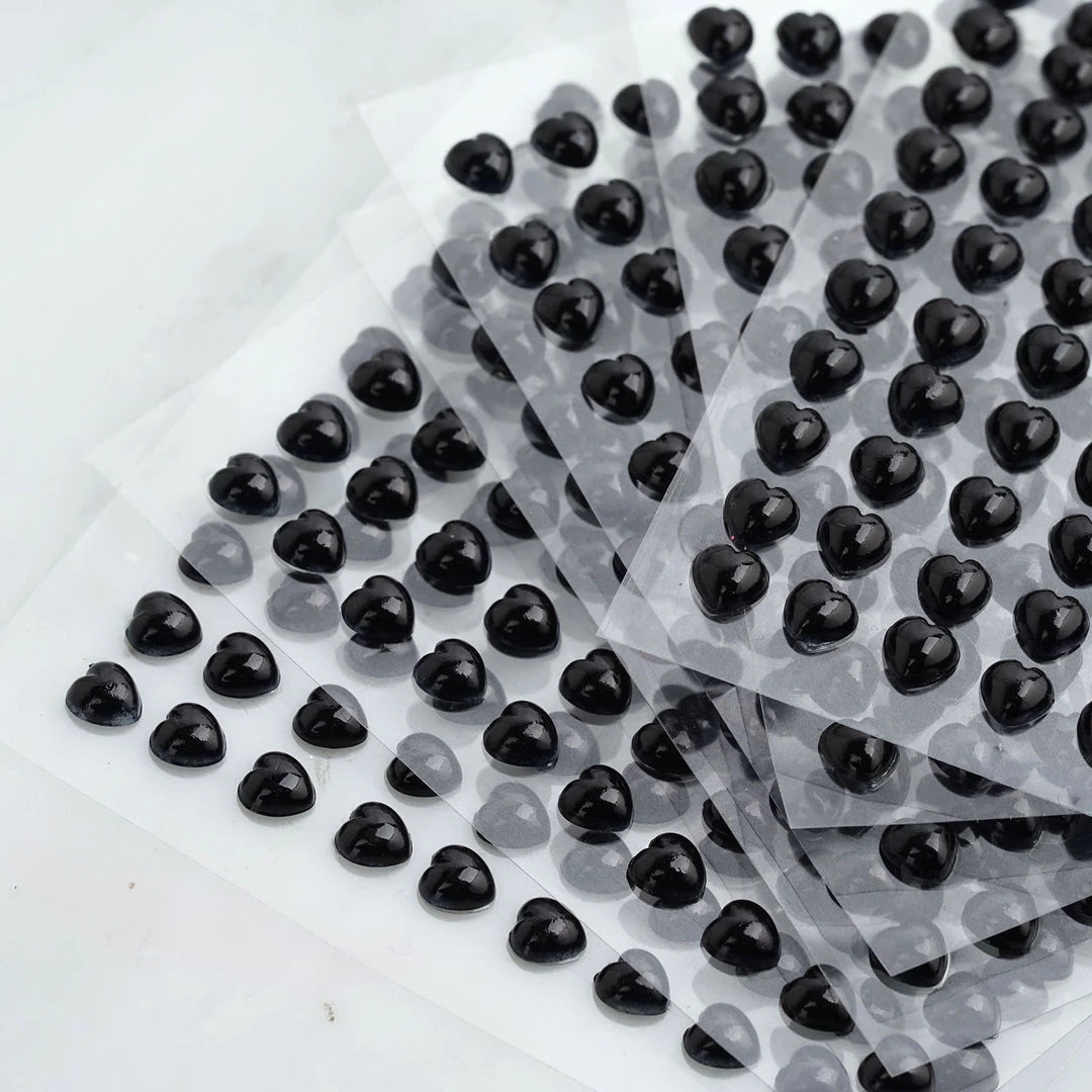 HIER_5150 Chargers & Centerpieces 600 Pcs | Black Self Adhesive Diamond Rhinestone Heart Shaped DIY Stickers 2 HIER_5150 Chargers & Centerpieces 600 Pcs | Black Self Adhesive Diamond Rhinestone Heart Shaped DIY Stickers