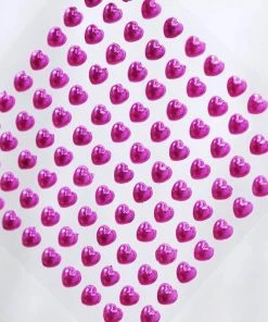 HIER_5150 600 Pcs Self Adhesive Fuchsia Diamond Rhinestone Heart Shaped DIY Stickers Chargers & Centerpieces