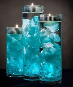 HIER_5160 Tabletop Decor 5"x10 Yards Shiny Turquoise Diamond Rhinestone Ribbon Wrap Roll, DIY Craft Decor 36 HIER_5160 Tabletop Decor 5