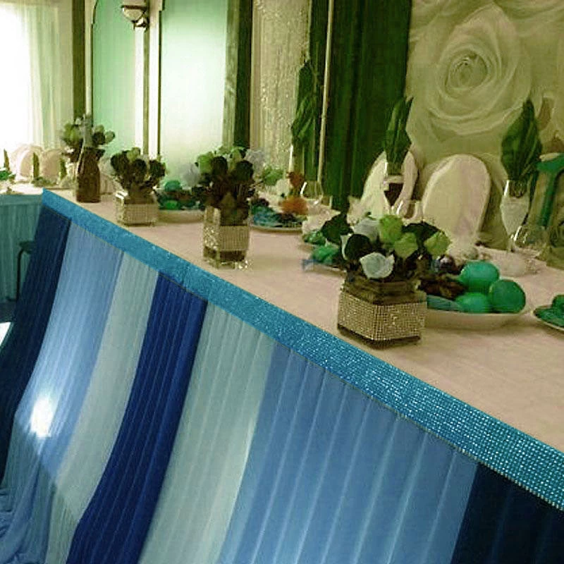 HIER_5160 Tabletop Decor 5"x10 Yards Shiny Turquoise Diamond Rhinestone Ribbon Wrap Roll, DIY Craft Decor 13 HIER_5160 Tabletop Decor 5"x10 Yards Shiny Turquoise Diamond Rhinestone Ribbon Wrap Roll, DIY Craft Decor