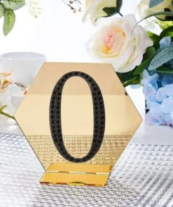 HIER_5150 Chargers & Centerpieces 4" Black Decorative Rhinestone Number Stickers DIY Crafts - 0