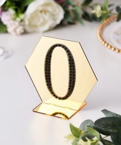 HIER_5150 Chargers & Centerpieces 4" Black Decorative Rhinestone Number Stickers DIY Crafts - 0