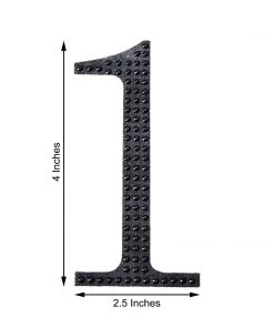 HIER_5150 Chargers & Centerpieces 4" Black Decorative Rhinestone Number Stickers DIY Crafts - 6 12 HIER_5150 Chargers & Centerpieces 4