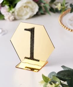 HIER_5150 4" Black Decorative Rhinestone Number Stickers DIY Crafts - 1 Chargers & Centerpieces