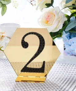 HIER_5150 4" Black Decorative Rhinestone Number Stickers DIY Crafts - 2 Chargers & Centerpieces
