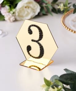 HIER_5150 4" Black Decorative Rhinestone Number Stickers DIY Crafts - 3