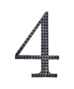 HIER_5150 4" Black Decorative Rhinestone Number Stickers DIY Crafts - 4 19 HIER_5150 4
