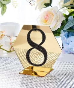 HIER_5150 4" Black Decorative Rhinestone Number Stickers DIY Crafts - 8 Chargers & Centerpieces
