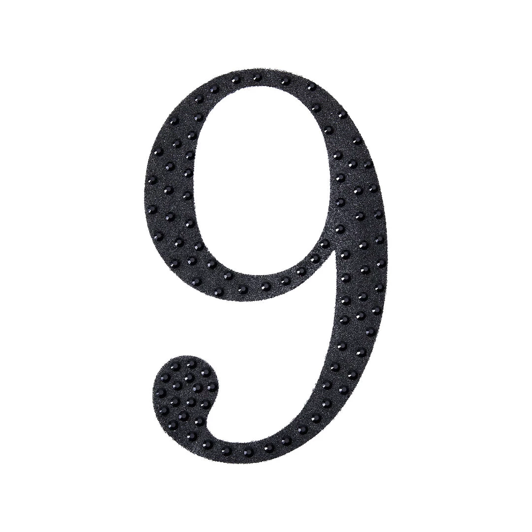 HIER_5150 Chargers & Centerpieces 4" Black Decorative Rhinestone Number Stickers DIY Crafts - 9 10 HIER_5150 Chargers & Centerpieces 4" Black Decorative Rhinestone Number Stickers DIY Crafts - 9