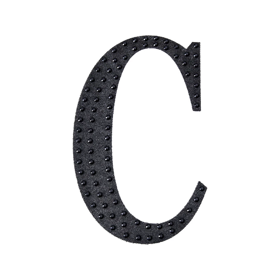HIER_5150 4" Black Decorative Rhinestone Alphabet Letter Stickers DIY Crafts - C Chargers & Centerpieces 8 HIER_5150 4" Black Decorative Rhinestone Alphabet Letter Stickers DIY Crafts - C Chargers & Centerpieces