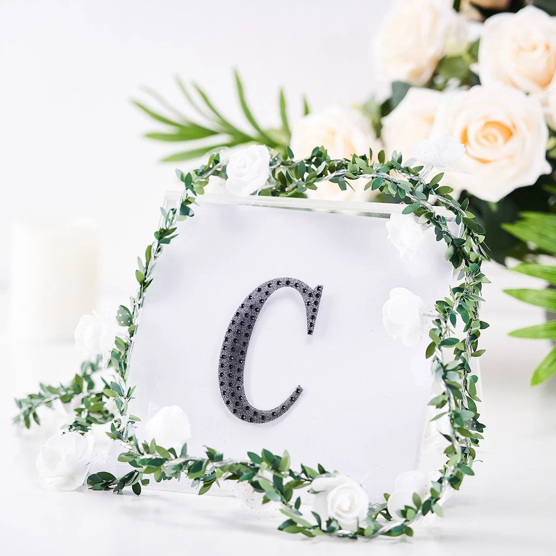 HIER_5150 4" Black Decorative Rhinestone Alphabet Letter Stickers DIY Crafts - C Chargers & Centerpieces 1 HIER_5150 4" Black Decorative Rhinestone Alphabet Letter Stickers DIY Crafts - C Chargers & Centerpieces