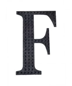 HIER_5150 4" Black Decorative Rhinestone Alphabet Letter Stickers DIY Crafts - F Chargers & Centerpieces 15 HIER_5150 4