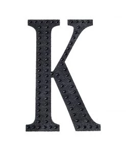 HIER_5150 Chargers & Centerpieces 4" Black Decorative Rhinestone Alphabet Letter Stickers DIY Crafts - K 15 HIER_5150 Chargers & Centerpieces 4