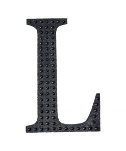 HIER_5150 4" Black Decorative Rhinestone Alphabet Letter Stickers DIY Crafts - L Chargers & Centerpieces 15 HIER_5150 4