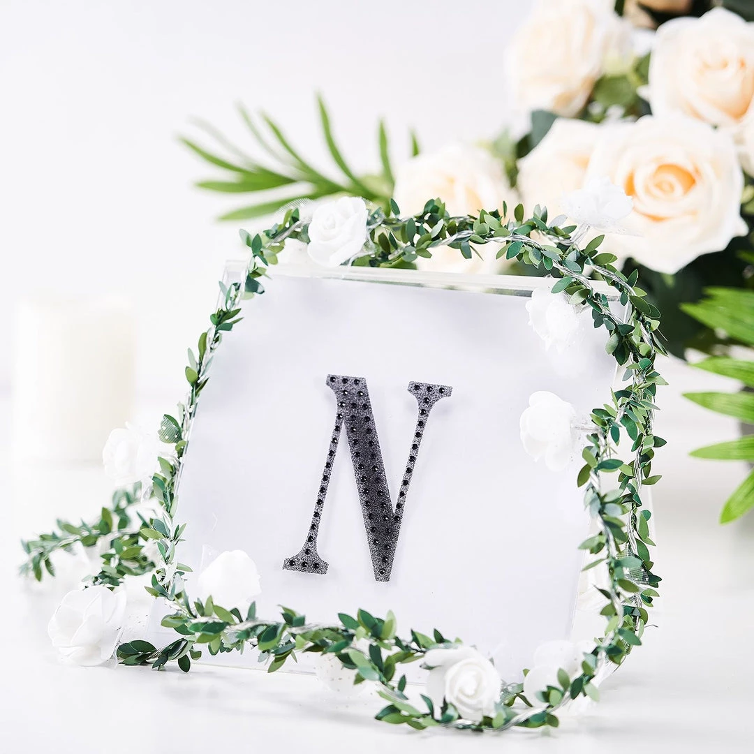 HIER_5150 4" Black Decorative Rhinestone Alphabet Letter Stickers DIY Crafts - N Chargers & Centerpieces 1 HIER_5150 4" Black Decorative Rhinestone Alphabet Letter Stickers DIY Crafts - N Chargers & Centerpieces