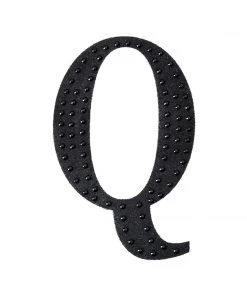 HIER_5150 4" Black Decorative Rhinestone Alphabet Letter Stickers DIY Crafts - Q Chargers & Centerpieces 15 HIER_5150 4