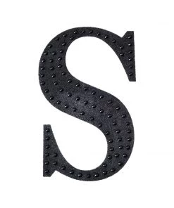 HIER_5150 Chargers & Centerpieces 4" Black Decorative Rhinestone Alphabet Letter Stickers DIY Crafts - S 15 HIER_5150 Chargers & Centerpieces 4