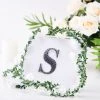 HIER_5150 Chargers & Centerpieces 4" Black Decorative Rhinestone Alphabet Letter Stickers DIY Crafts - S
