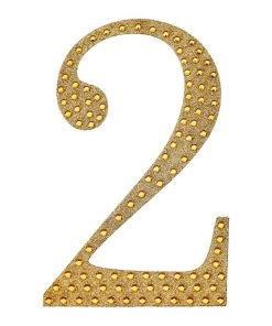 HIER_5150 4" Gold Decorative Rhinestone Number Stickers DIY Crafts - 2 19 HIER_5150 4