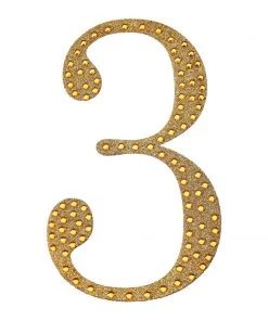 HIER_5150 4" Gold Decorative Rhinestone Number Stickers DIY Crafts - 3 Chargers & Centerpieces 19 HIER_5150 4