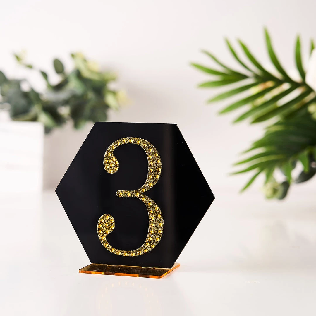 HIER_5150 4" Gold Decorative Rhinestone Number Stickers DIY Crafts - 3 Chargers & Centerpieces 1 HIER_5150 4" Gold Decorative Rhinestone Number Stickers DIY Crafts - 3 Chargers & Centerpieces