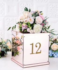 HIER_5150 4" Gold Decorative Rhinestone Number Stickers DIY Crafts - 4 Chargers & Centerpieces 16 HIER_5150 4