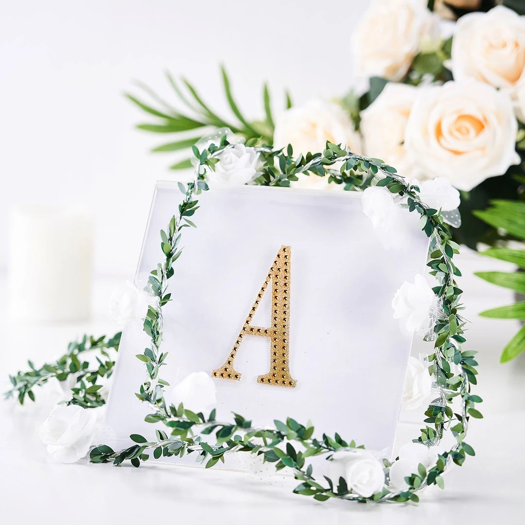 HIER_5150 Chargers & Centerpieces 4" Gold Decorative Rhinestone Alphabet Letter Stickers DIY Crafts - A 1 HIER_5150 Chargers & Centerpieces 4" Gold Decorative Rhinestone Alphabet Letter Stickers DIY Crafts - A