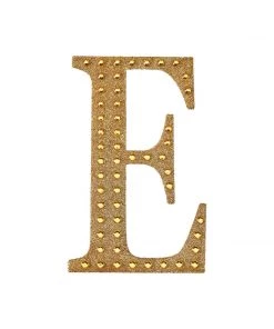 HIER_5150 4" Gold Decorative Rhinestone Alphabet Letter Stickers DIY Crafts - E 17 HIER_5150 4