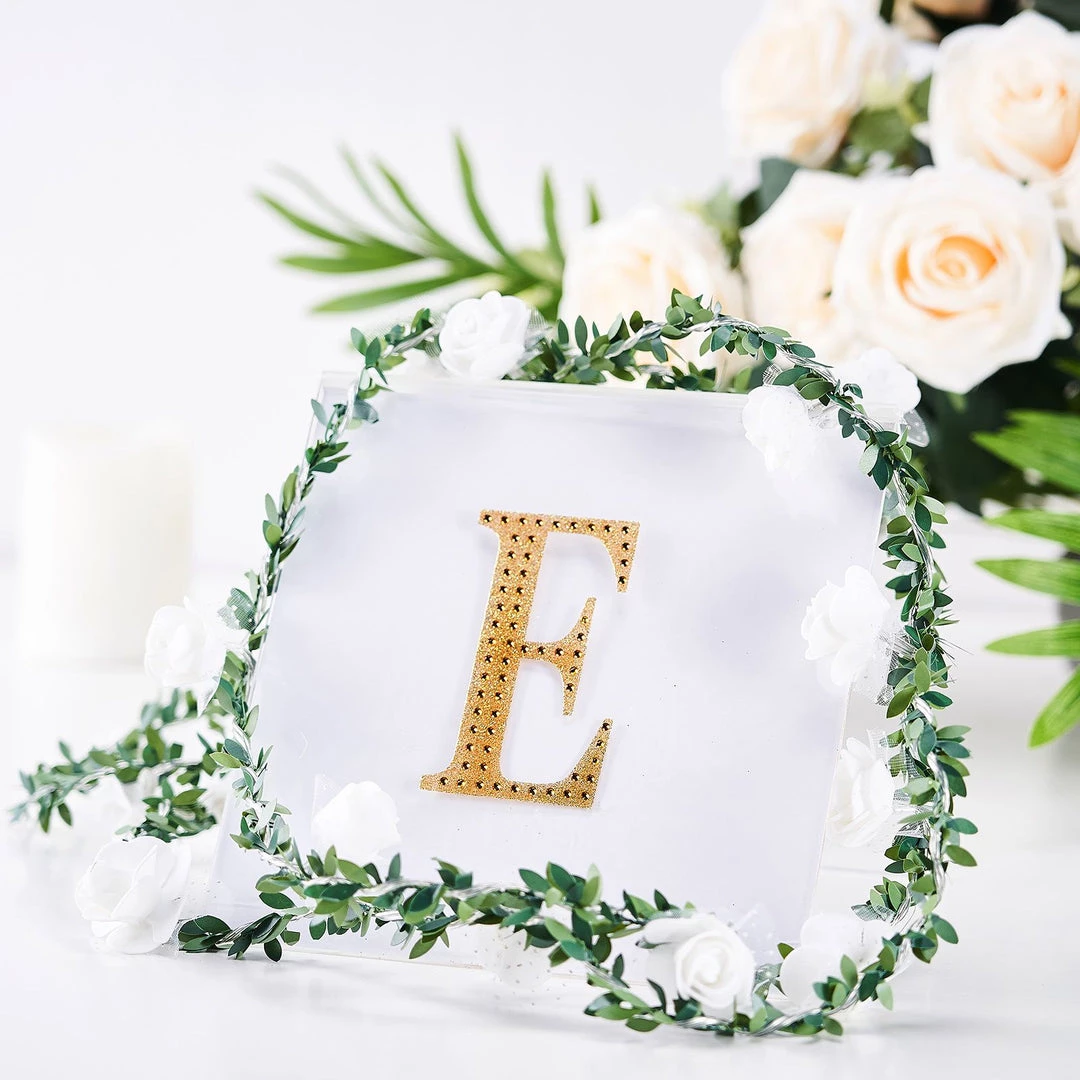 HIER_5150 4" Gold Decorative Rhinestone Alphabet Letter Stickers DIY Crafts - E 1 HIER_5150 4" Gold Decorative Rhinestone Alphabet Letter Stickers DIY Crafts - E