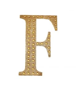 HIER_5150 4" Gold Decorative Rhinestone Alphabet Letter Stickers DIY Crafts - F 17 HIER_5150 4