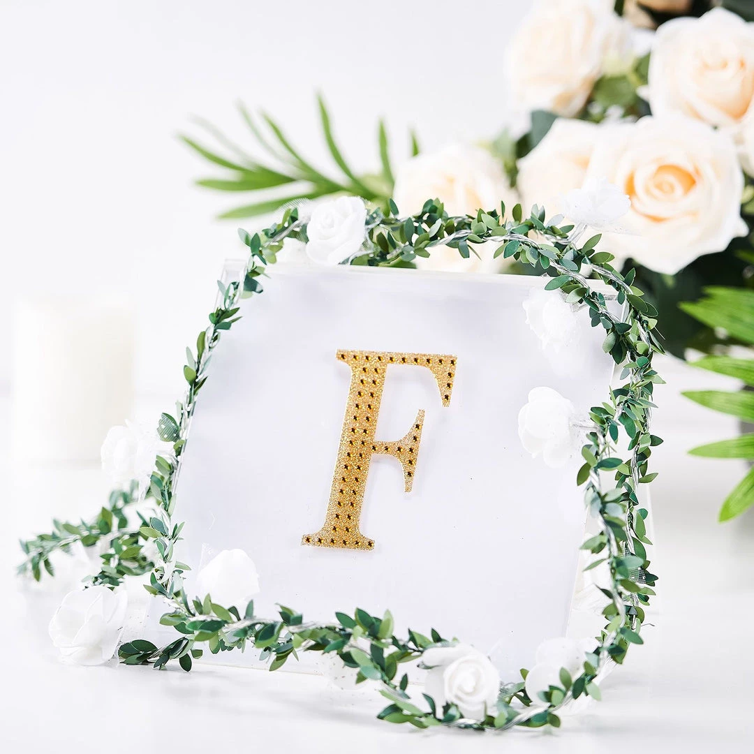 HIER_5150 4" Gold Decorative Rhinestone Alphabet Letter Stickers DIY Crafts - F 1 HIER_5150 4" Gold Decorative Rhinestone Alphabet Letter Stickers DIY Crafts - F