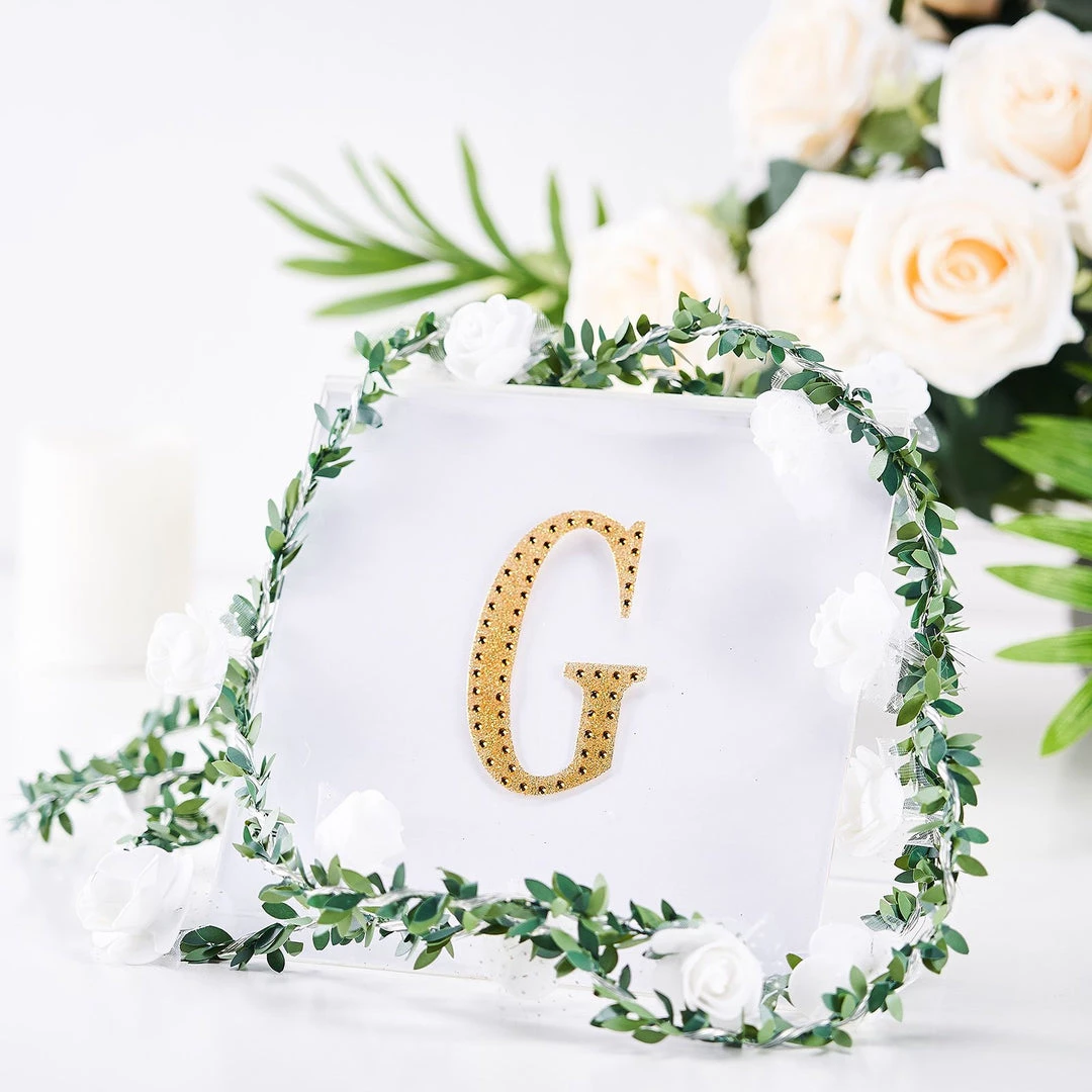 HIER_5150 4" Gold Decorative Rhinestone Alphabet Letter Stickers DIY Crafts - G 1 HIER_5150 4" Gold Decorative Rhinestone Alphabet Letter Stickers DIY Crafts - G