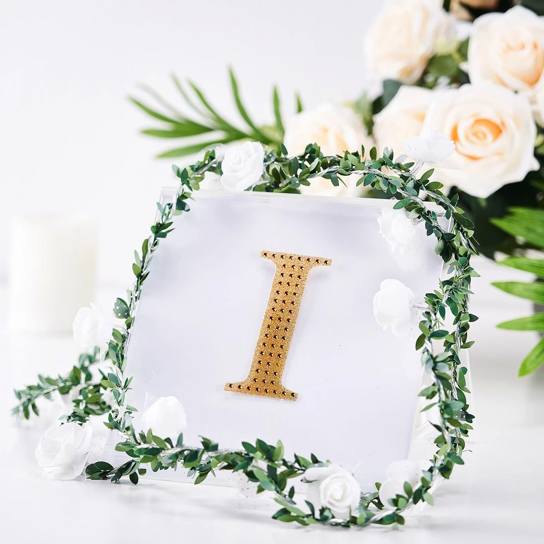 HIER_5150 Chargers & Centerpieces 4" Gold Decorative Rhinestone Alphabet Letter Stickers DIY Crafts - I 1 HIER_5150 Chargers & Centerpieces 4" Gold Decorative Rhinestone Alphabet Letter Stickers DIY Crafts - I