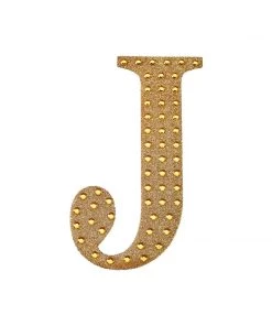 HIER_5150 4" Gold Decorative Rhinestone Alphabet Letter Stickers DIY Crafts - J 17 HIER_5150 4
