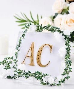 HIER_5150 4" Gold Decorative Rhinestone Alphabet Letter Stickers DIY Crafts - J 15 HIER_5150 4