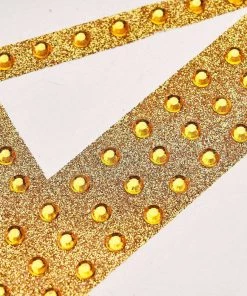 HIER_5150 4" Gold Decorative Rhinestone Alphabet Letter Stickers DIY Crafts - J 16 HIER_5150 4