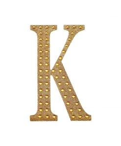 HIER_5150 Chargers & Centerpieces 4" Gold Decorative Rhinestone Alphabet Letter Stickers DIY Crafts - K 17 HIER_5150 Chargers & Centerpieces 4