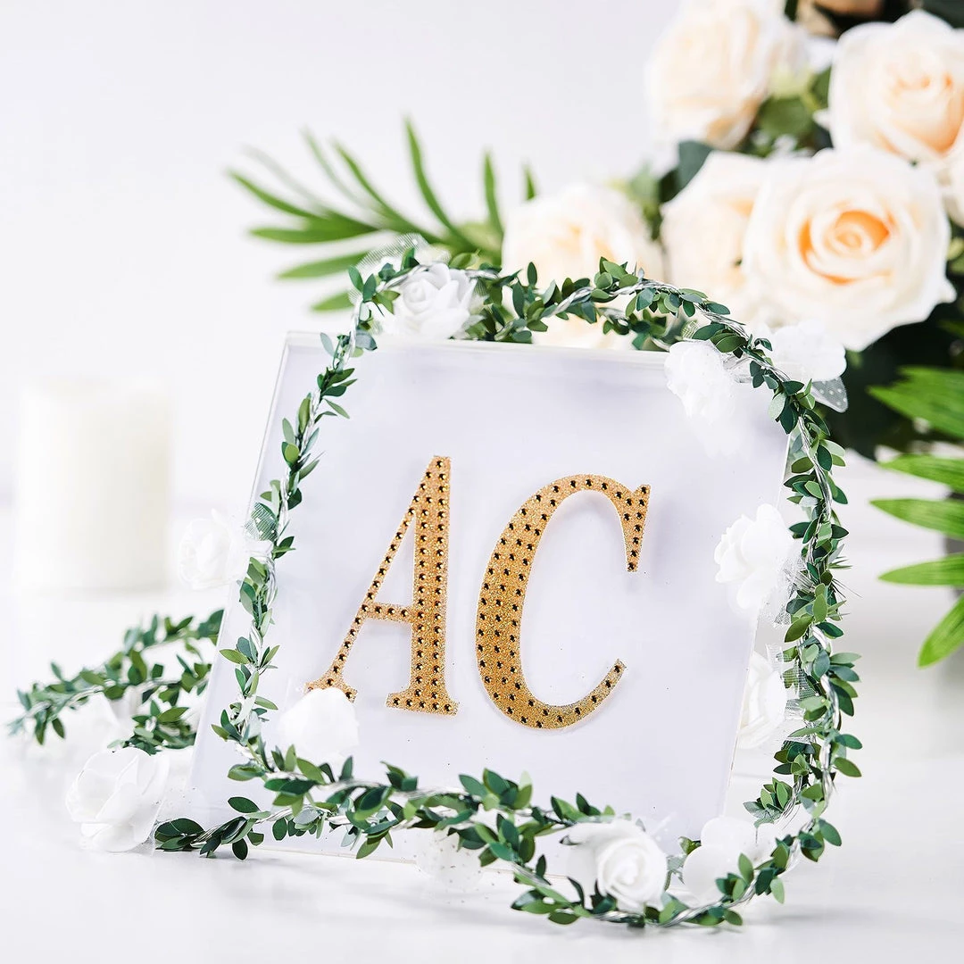 HIER_5150 Chargers & Centerpieces 4" Gold Decorative Rhinestone Alphabet Letter Stickers DIY Crafts - K 7 HIER_5150 Chargers & Centerpieces 4" Gold Decorative Rhinestone Alphabet Letter Stickers DIY Crafts - K