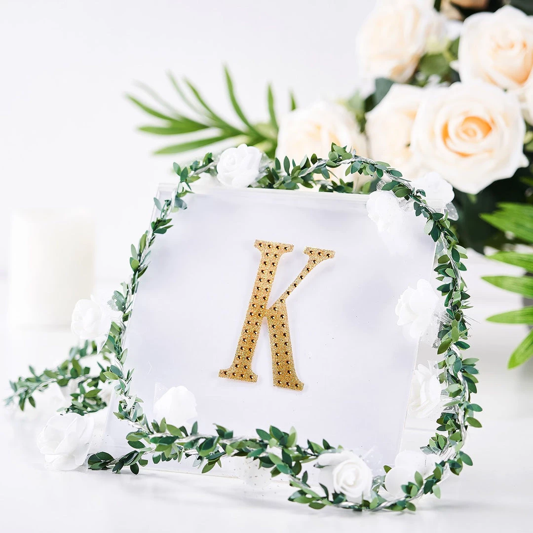 HIER_5150 Chargers & Centerpieces 4" Gold Decorative Rhinestone Alphabet Letter Stickers DIY Crafts - K 1 HIER_5150 Chargers & Centerpieces 4" Gold Decorative Rhinestone Alphabet Letter Stickers DIY Crafts - K