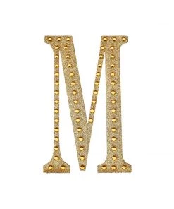 HIER_5150 4" Gold Decorative Rhinestone Alphabet Letter Stickers DIY Crafts - M 17 HIER_5150 4