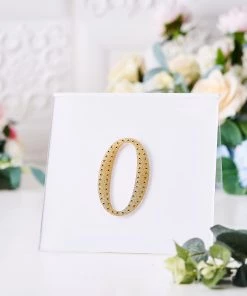 HIER_5150 4" Gold Decorative Rhinestone Alphabet Letter Stickers DIY Crafts - O Chargers & Centerpieces