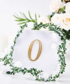 HIER_5150 4" Gold Decorative Rhinestone Alphabet Letter Stickers DIY Crafts - O Chargers & Centerpieces