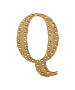 HIER_5150 4" Gold Decorative Rhinestone Alphabet Letter Stickers DIY Crafts - Q 17 HIER_5150 4