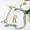 HIER_5150 Chargers & Centerpieces 4" Gold Decorative Rhinestone Alphabet Letter Stickers DIY Crafts - R