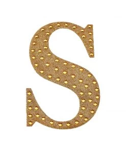 HIER_5150 Chargers & Centerpieces 4" Gold Decorative Rhinestone Alphabet Letter Stickers DIY Crafts - S 17 HIER_5150 Chargers & Centerpieces 4