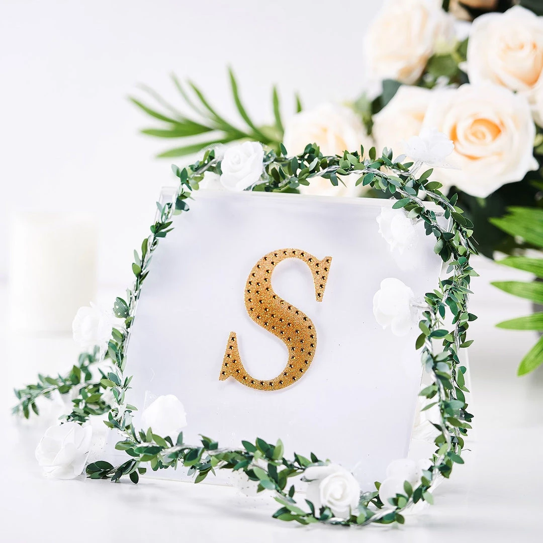 HIER_5150 Chargers & Centerpieces 4" Gold Decorative Rhinestone Alphabet Letter Stickers DIY Crafts - S 1 HIER_5150 Chargers & Centerpieces 4" Gold Decorative Rhinestone Alphabet Letter Stickers DIY Crafts - S