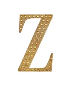 HIER_5150 4" Gold Decorative Rhinestone Alphabet Letter Stickers DIY Crafts - Z Chargers & Centerpieces 17 HIER_5150 4